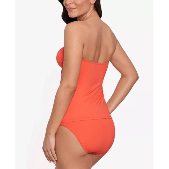 LAUREN Ralph Lauren Lace-Up Tubini Top & Hipster Bikini Bottoms Set Sunset 16 - Picture 2 of 10